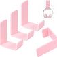 Weewooday 4 Pieces Headphone Hanger Holder Desk Adhesive Headphone Hook Wall Mount Headset Stand Acrylic Holder with Glues for General Purpose Game Earphone (Pink)