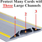 20Ft Cord Cover Heavy Duty Cable Protector 3 Channels Contains Cords Cables and Wires Easy to Unroll-Conceal Wires of Home Office Workshop Concerts or Other Outdoors Surround (Gray-2PCS 10Ft)