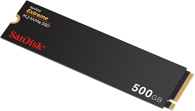 SANDISK 500GB Extreme M.2 NVMe SSD - PCIe Gen 4.0, Up to 5,000 MB/s - Internal Solid State Drive - SDSSDX3N-500G-G26