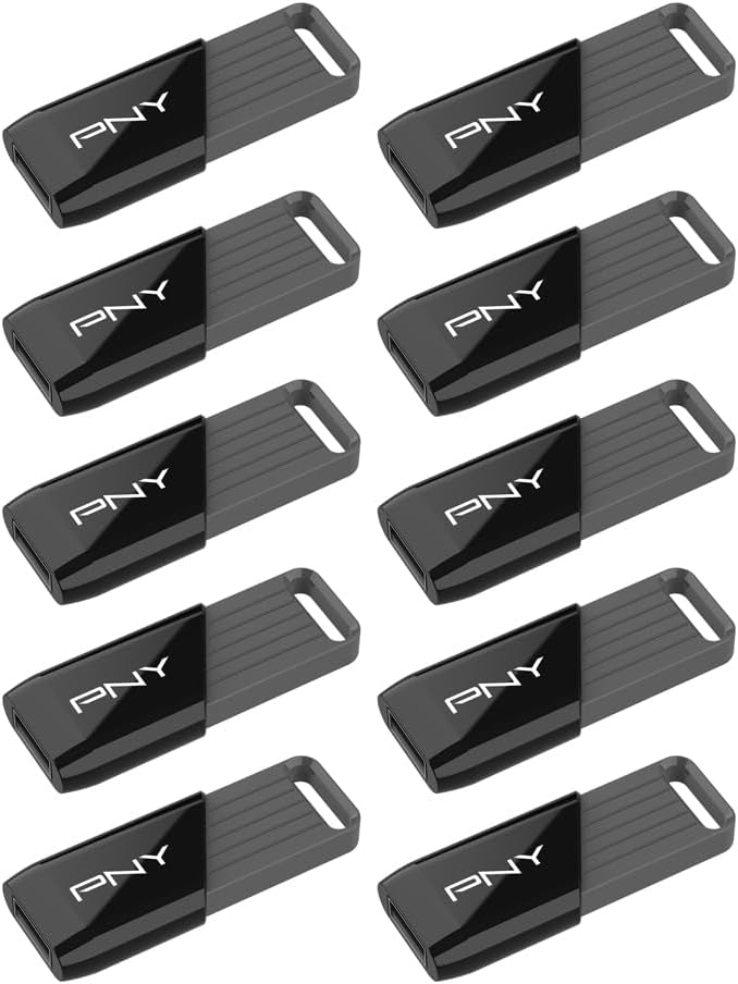 PNY 64GB Attaché X USB 3.2 Gen 1 Flash Drive, Advanced Performance Up to 130MB/s Read, Everyday Data Store & Transfer, Reliable Portable Storage, Durable, Type-A, Computers, Laptops, Desktops, 10-Pack