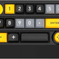 Adventurers W909 Wireless RGB Mechanical Numeric Keypad, Hot-Swappable, Macro-Programmable Numpad, Joystick & Knob Control for PC/Tablet/Laptop/Phone, Tri-Mode Connectivity (Yellow on Black)