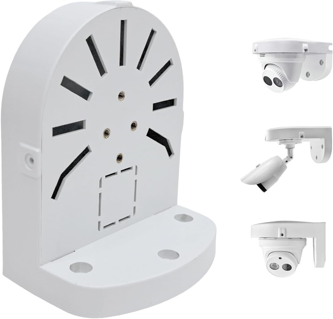 Indoor Outdoor Camera Bracket ABS Plastic Wall Mount L-Shaped Bracket for Security Dome IP Camera Mounting, Junction Box Cable Management (2.5in-SL-1PACK)