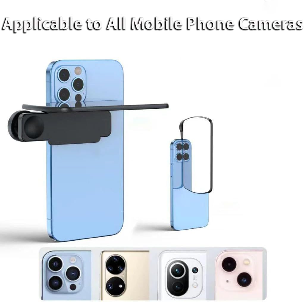 2025 New Upgrade Adjustable Smartphone Camera Mirror Reflection Clip Kit for iPhone & All Phones, Mirror Effect Lens - HD Glass Phone Shooting Reflection Mirror for Outdoor Travel Photography (White)