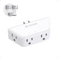 TROND Outlet Extender Surge Protector - Multi Plug Wall Outlet with 4 Grounded Sockets, 3 Way Angled Plug Adapter, 900J, Electrical Wall Splitter for Home Office Travel Dorm Room, White