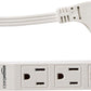 Amazon Basics Rectangular Indoor Extension Cord Power Strip, 3-Prong, Flat Plug, Grounded - 13 Amps, 1625 Watts, 125 VAC - 2-Pack, 6 ft, White