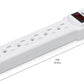 Amazon Basics Surge Protector Power Strip, 6-Outlet with 200J Protection, 2ft Extension Cord, Rectangle, White (2 Pack)