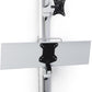 Displays2go Adjustable Monitor Display for Wall Mounting, Adjustable Height, Aluminum Build – Silver, White (VMSSWWM27)