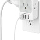 Multi Plug Outlet Splitter with USB, TESSAN 4 Electrical Outlet Extender Surge Protector with 3 USB Wall Charger Blocks, Multiple Plug Expander Box for Home Office Dorm Room Essentials