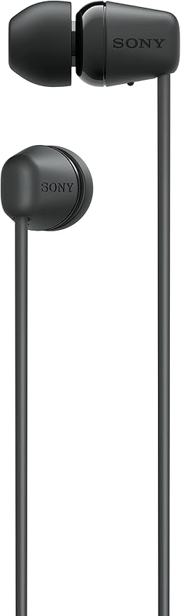 Sony WI-C100 Wireless in-Ear Bluetooth Headphones with 25 Hours Battery Life, Clear Sound, Lightweight Design, IPX4 Water Resistance, Hands-Free Calling, Compatible with Android & iOS – Black