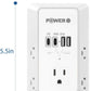20W PD Fast Charging Wall Outlet with USB Ports (2C2A), Electrical Outlet Extender, Surge Protector, Wall Plug Adapter for Multiple Devices, Wall Socket Expander