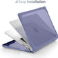 Batianda Compatible with New MacBook Pro 16 inch Case 2024 M4 Chip 2023 2021 Release with M3 M2 Pro Max, Heavy Duty Protective Plastic Hard Shell with Fold Kickstand & Keyboard Cover, Lavender Grey