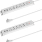 [2-Pack] 10 Ft Power Strip Surge Protector with USB Ports, Flat Plug Extension Cord, 5 AC Outlets and 3 USB Charging Ports, Wall Mountable, ETL Listed – White for Home, Office, Dorm