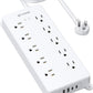 TROND Surge Protector Power Strip, Flat Plug 15ft Long Extension Cord, 10 Widely Spaced AC Outlets, 2 USB A & 2 USB C Ports, 4000J, ETL Listed, Wall Mountable, for Home Office Entertainment, White