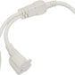 2 Way Power Splitter, 3 Prong 1 to 2 Extension Cord Splitter, 1.4' Short Extension Cord Indoor Cable Strip Outlet Saver, SJT 16AWG for Halloween Lights, Christmas Decorations, Computer, White, 1.4FT