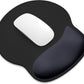 ITNRSIIET Ergonomic Mouse Pad with Wider Memory Foam Wrist Rest +17%, Curved Cushion Reduces Pressure 20%, Pain Relief, Non-Slip, Smooth, Cute Color Desk Accessory, 9.85 x 9 inch, Black Gray Gradient