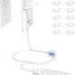 6FT Ultra Flat Plug Extension Cord with 3 Outlets, Ultra-Thin Outlet Cover Power Bar, Universal Size Flat Plug Power Strip, Child & Pet Safe, 1625W
