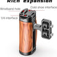 R075 Wooden Handle Grip Left Right Compatible for Sony A6400 A6600 A7III A7IV Nikon Canon Panasonic Camera Cage, for iPhone/Smartphone Video Rig Video-graphy Accessories Mobile Filming 1/4" Bracket