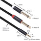 2Pack 10Ft 3.5mm 1/8" TRS to Dual 6.35mm 1/4" TS Mono Stereo Y-Cable Splitter Cord for Smartphone, Computer, CD Player, Speakers and Home Systems Amplifier