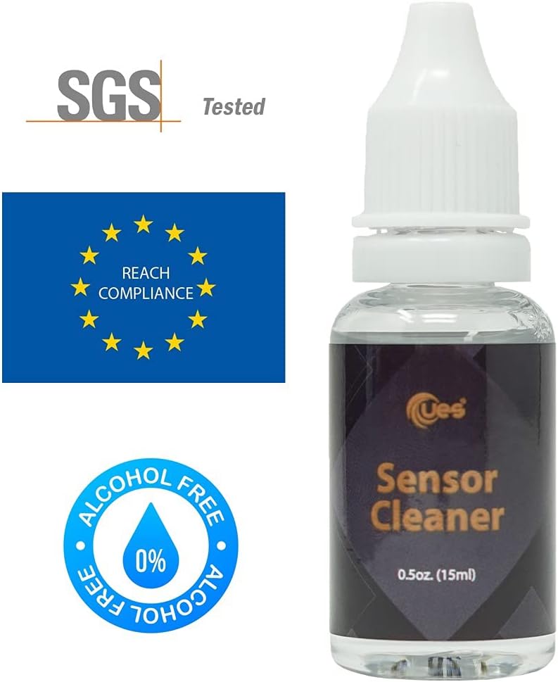 UES DDR16 APS-C Sensor Cleaning Kit for Reflex and Mirrorless Digital Camera Compatible with Sony, Nikon, Canon CCD CMOS Sensor Clean (12pcs x 16mm Swabs and 15ml Sensor Cleaner Solution)