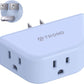 TROND Outlet Extender, 3 Way Angled Wall Plug Splitter, 3-Prong Grounded Outlet Adapter, Cruise Essentials, Compact and Practical Plug Expander for Home Decoration Travel Essentials, Blue