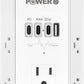 20W PD Fast Charging Wall Outlet with USB Ports (3C1A), Electrical Outlet Extender, Surge Protector, Wall Plug Adapter for Multiple Devices, Wall Socket Expander