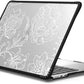 CASETiFY Impact MacBook Air 13.6" (M2-M4) Case [Cushioned Impact Corners/Scratch-Resistant/Anti-Slip Grip] - White line Art Flowers - Clear Black