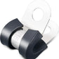 100PCS Cable Clamps 3/16 Inch 304 Stainless Steel Cable Clamps Rubber Coated Cushioned Insulated Cable Clamp,Automotive Wire Clamps,Pipe Clamps,Metal Clamp for Tube,Wire Cord Installation(5mm)
