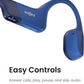SHOKZ OpenRun Mini - Bone Conduction Headphones,Open-Ear Bluetooth Wireless Sport Headphones for Running & Workout,Sweat Resistant, Long 8H Playtime,Mic,with Hair Band-Blue