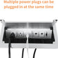 ZESHAN Conference Table Power hub Conference Table connectivity Box with 45 Degree Angle Convenient Plug-in Socket, Power Fully Enclosed Bottom Box Power Socket, USB, Type C, HDMI, RJ45, Silver