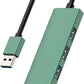 USB Hub, USB 3.0 Hub Aluminum Alloy Ultra Slim USB Splitter, Portable 4 Port USB Extender, USB Hub for Laptop, PC, MacBook, iMac, Surface Pro, Mac Pro, Flash Drive, XPS 【Green】
