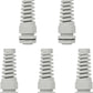 LeMotech 5Pcs NPT 3/4" IP68 Waterproof Cable Gland Flex Spiral Strain Relief Grey Nylon Joint with Gaskets for 13-18mm Wire Thread