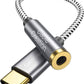 CableCreation USB C to 3.5mm Audio Adapter, Type C to Headphone Adapter, USB C to Aux 24bit/96kHz HiFi DAC Cable for iPhone 16 15 Pro Max/15 Pro/15 Plus, iPad, Galaxy S24 S23 Ultra, Pixel 9, 0.33 ft