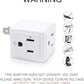 SYCON Adapter Outlet Extender, 2-Prong to 3-Prong Mini Wall Plug, Multi Outlet Splitter with 3 Outlets