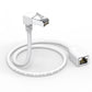 Right Angle Ethernet Extension Cable Down Angle1.5ft-White, 90 Degree CAT6 Ethernet Patch Cable RJ45 LAN Cable Extender Male to Female Connector for Router Modem Smart TV PC Computer Laptop