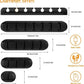 Cord Holder Cable Organizer Clips – Self Adhesive Cord Organizer for Desk, Car, Nightstands, Office, Black Silicone Cord Keeper Cable Clips Wire Holders for Charger Cords (7-5-3-1-1 Slots)