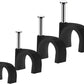 Cable Clips, 400 Pcs, 4mm 6mm 8mm 10mm, Wire Wall Clips with Steel Nails, Cable Management Organizer Clips, Cable Tacks Coax Holder Clips, RG6 RG59 CAT6 RJ45 Cable Cord Clips, Black