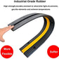 Reliancer 4 Pack 1-Channel Rubber Cable Protector Ramp Traffic Speed Bump 18000lbs Capacity Heavy Duty Cable Protective Cover Ramp Driveway Hose Cord Track Protector Wires Concealer for Garage Parking