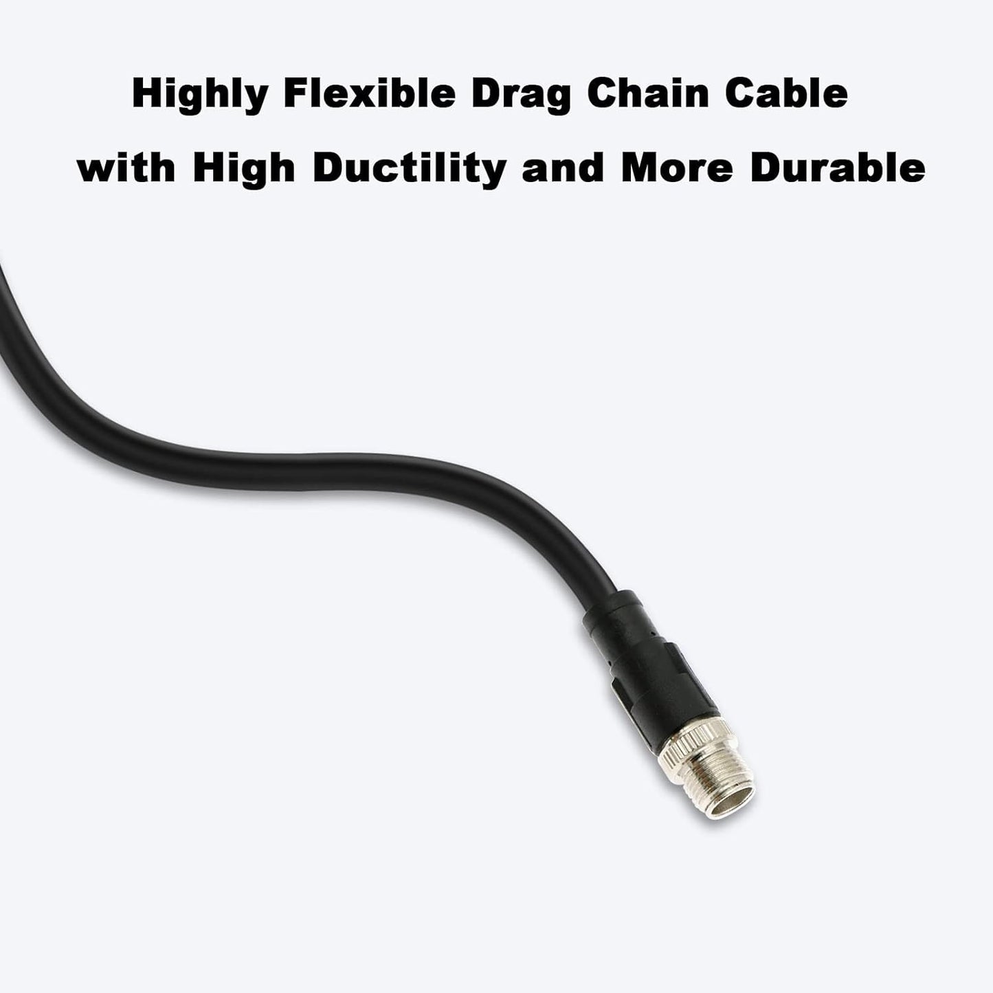 Alvin's Cables M12 X Coded 8 Pin Male to RJ45 Shielded Ethernet Cable M12 8 Position Cat6a Cable for Cognex Industrial Camera 15M/49.2ft