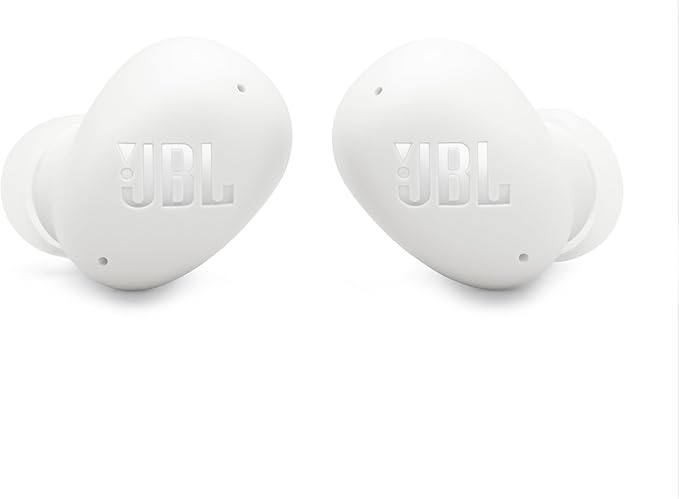 JBL Vibe Buds 2 - True Wireless Noise Cancelling Earbuds with JBL Pure Bass Sound & Smart Ambient technology, 4mics for crisp, clear calls, up to 40Hrs of Playback, IP54 Dust & Water resistant (White)