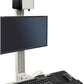Displays2go Wall Mounted Computer Station, Monitor Mount, CPU Holder, Adjustable Arms (DWSSW01WT)