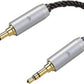 okcsc 3.5MM Male to 3.5MM Male Ultra Short Hifil Male to Male AUX Audio Cable OFC Pair Recording Cable Wire-Breakage-Prevention Design Adoption of 8-Core Braided Structure 5.82 inch