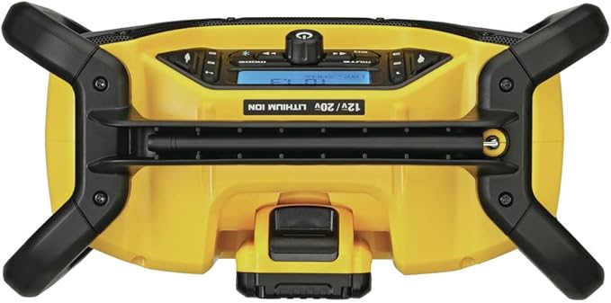 DEWALT 12V/20V MAX Portable Bluetooth Radio, Cordless, 100 ft Range, 3.5” Subwoofers, Jobsite (DCR028B)