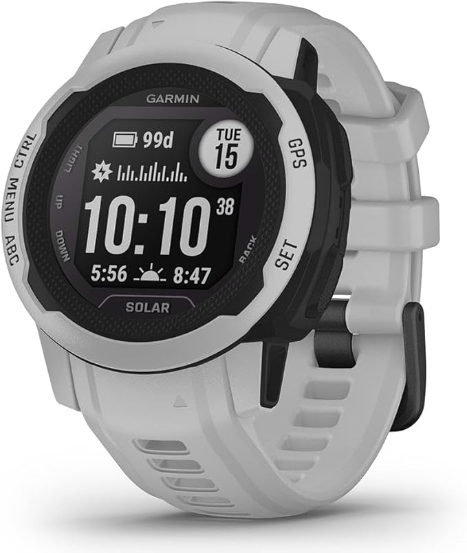 Garmin Instinct 2S Solar, Smaller-Sized Rugged Outdoor Watch with GPS, with Solar Charging Capabilities, Built for All Elements, Multi-GNSS Support, Tracback Routing and More, Mist Gray