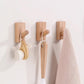 HomeDo 4Pack Adhesive Wall Hooks Hat Rack, Wooden Coat Hooks Wall Mounted, Decorative Hooks Single Organizer Hat Hanger Towel Rack, Heavy Duty Hooks (Rectangle-Beech,4P)