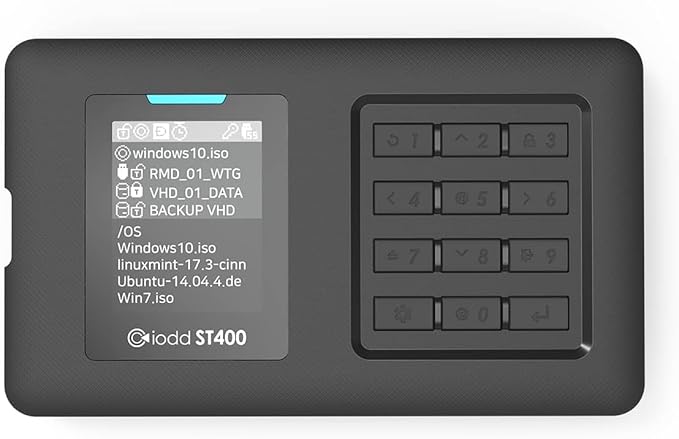 iodd ST400(2TB SSD) 2.5 inch Enclosure/USB-C/Bootable Virtual ODD&HDD / AES256 Encryption Max up to 76 Digits/Write Protect / 2541(ST400/USB-C Type/Next Gen Model) Made in Korea…