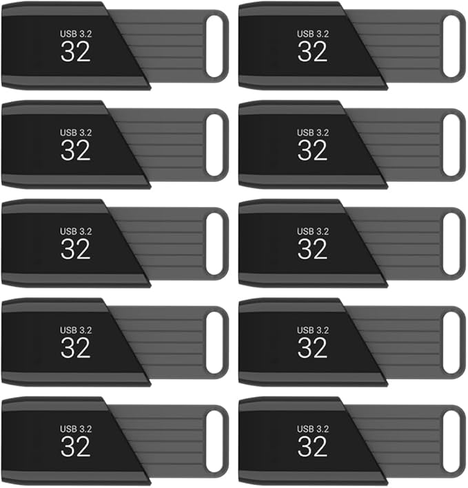 PNY 32GB Attaché X USB 3.2 Gen 1 Flash Drive, Advanced Performance Up to 130MB/s Read, Everyday Data Store & Transfer, Reliable Portable Storage, Durable, Type-A, Computers, Laptops, Desktops, 10-Pack