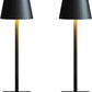 Cordless Table Lamp Rechargeable Lamps: 6000mAh Battery Operated Table Lamp Outdoor Waterproof, Touch Control, Portable Wireless Desk Lamp for Dinner/Bedroom/Restaurant(Black 2 Pack)