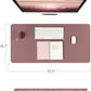 YSAGi Non-Slip Leather Desk Pad Blotter, Waterproof Laptop Computer Desk Keyboard Mat, Table Protector Mat, Large Mouse Pad for Office/Work/Home/Decor(Dark Pink, 31.5" x 15.7")