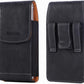 Universal Phone Holster Phone Pouch Case Belt Clip Belt Loops Card Slot Faux Leather for Man iPhone 17/16/15pro max,16/15Plus,Samsung S25 24 S23 S22 Ultra (Black&Yellow, XL(6.6"x3.4"x0.8"))