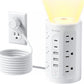 Power Strip Tower with Night Light, 15W Surge Protector Power Strip with USB Ports, 10 FT Extension Cord with Multiple Outlets (12AC+3A+2C) for Home Office Desk DormRoom (White)